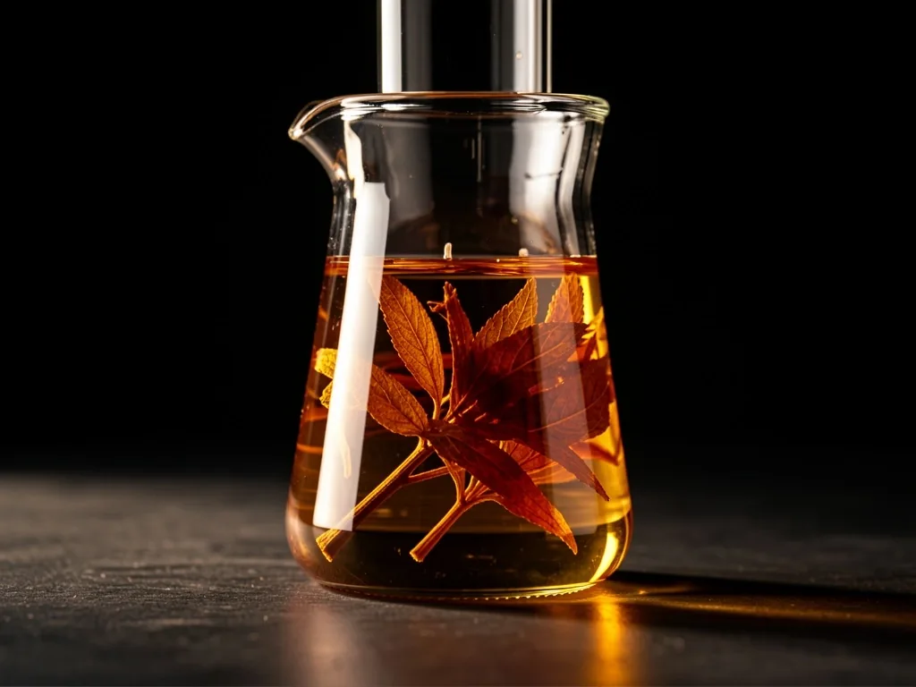 Botanical extract in glassware