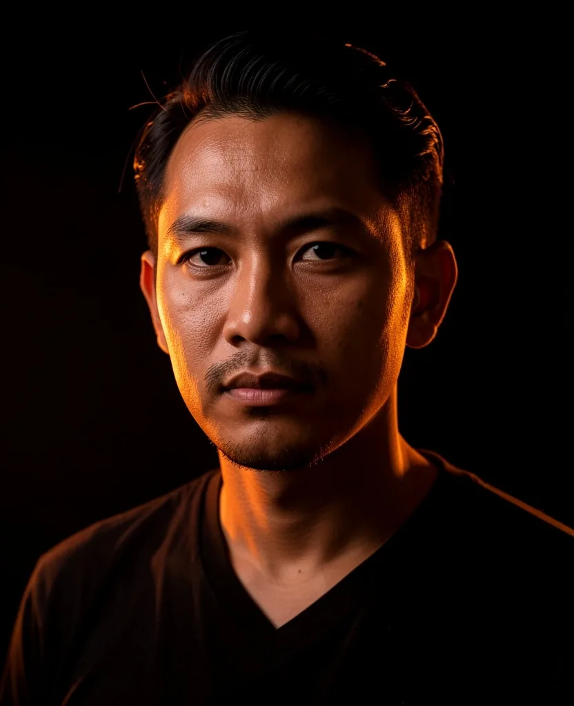 Portrait of a man in dramatic lighting