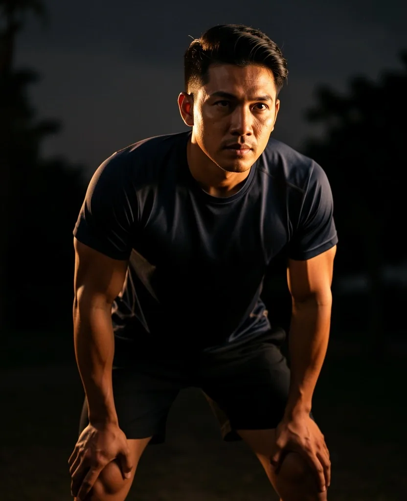 Man resting after exercise